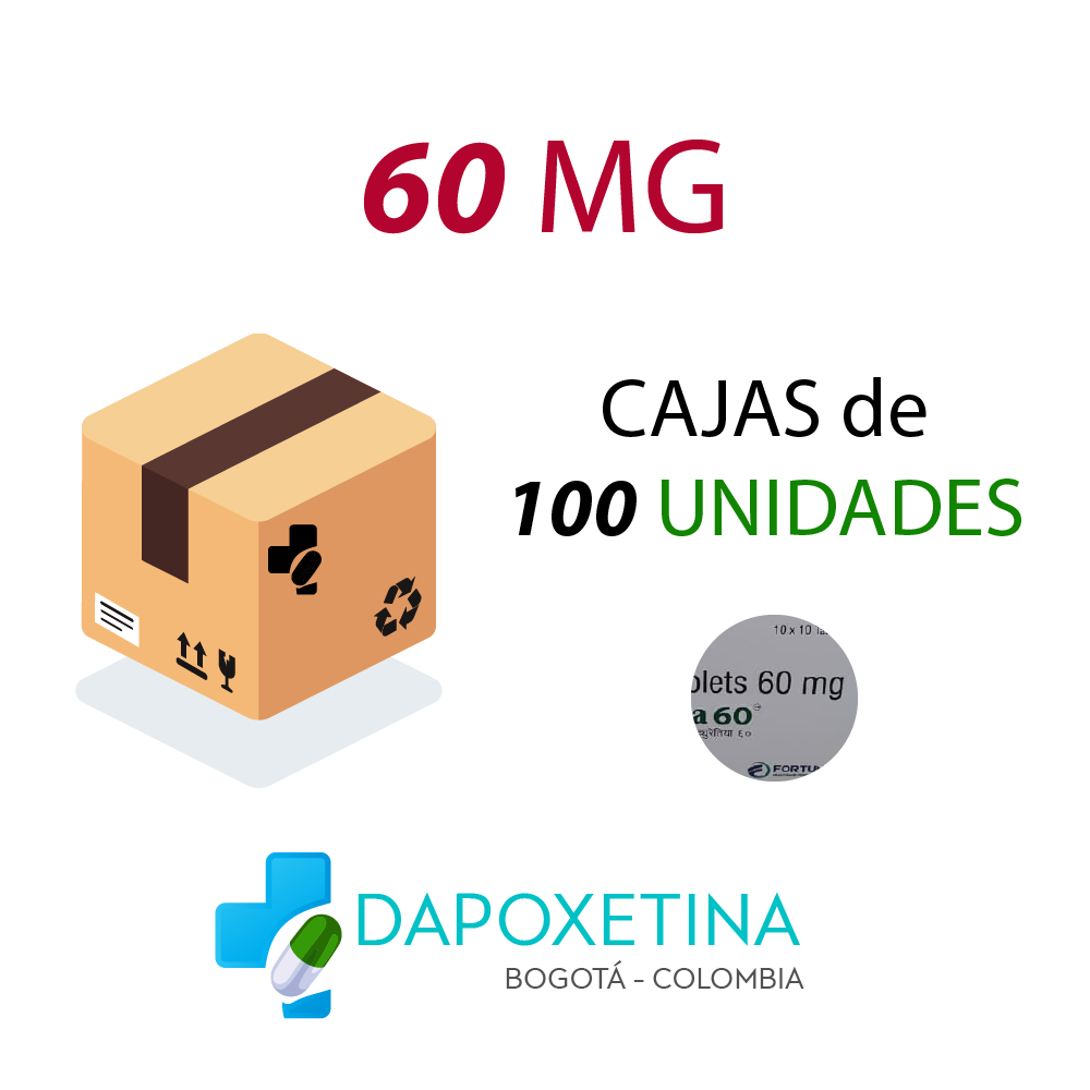 Caja Dapoxetina 60 MG 100 UNIDADES